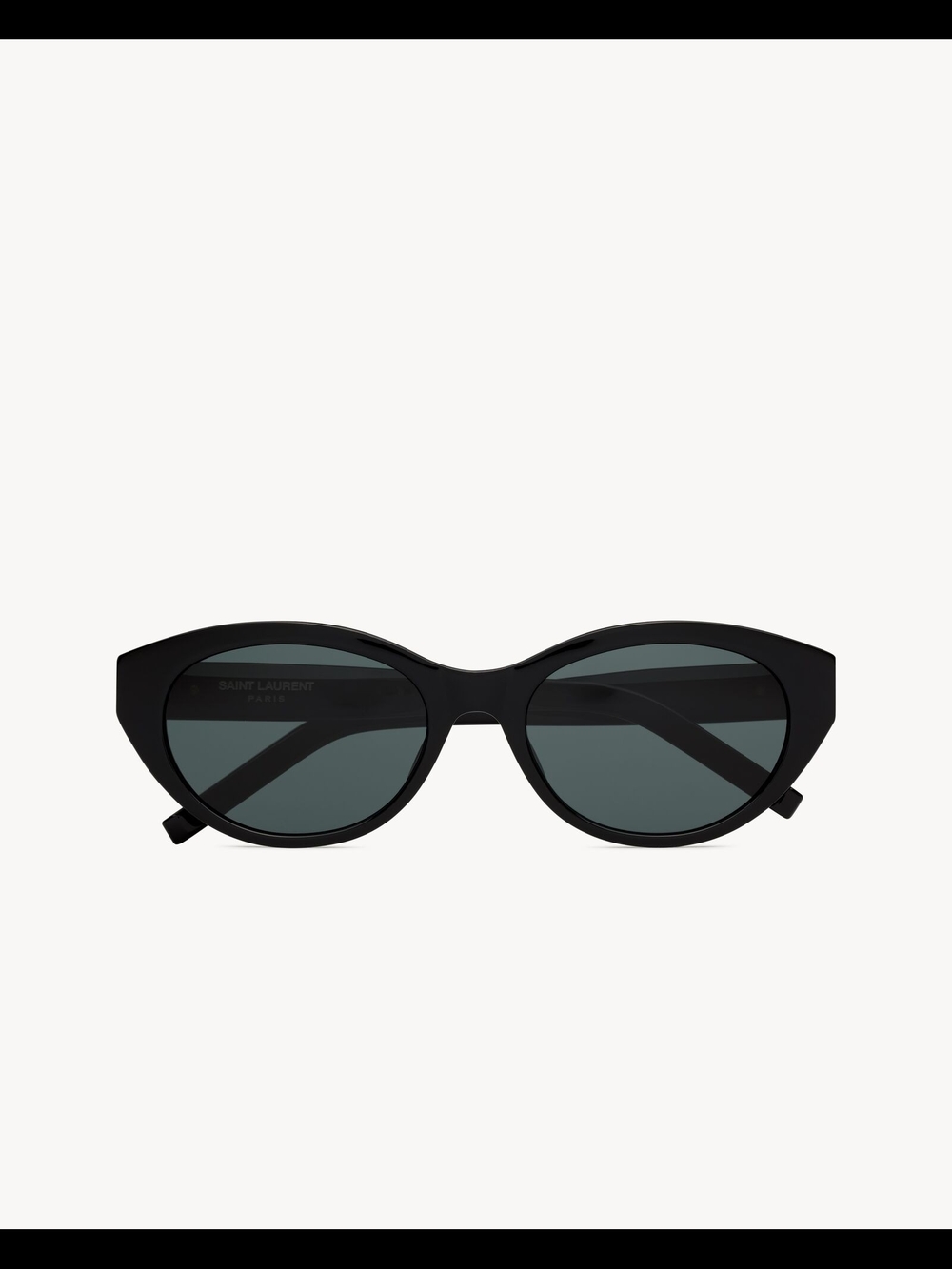 Saint Laurent Matte Black Cat-Eye Sunglasses with Dark Lenses